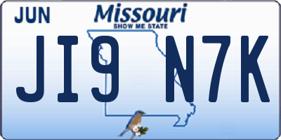 MO license plate JI9N7K