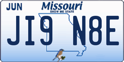 MO license plate JI9N8E