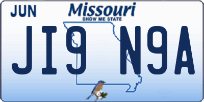 MO license plate JI9N9A