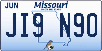 MO license plate JI9N9O