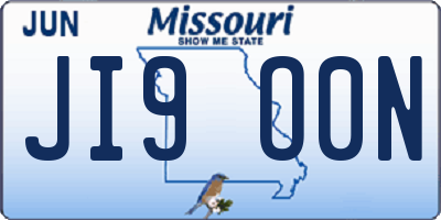 MO license plate JI9O0N