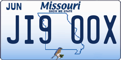 MO license plate JI9O0X