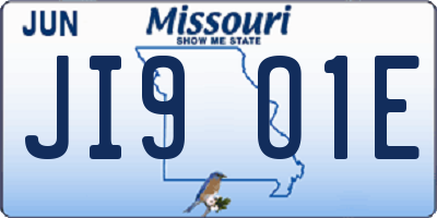 MO license plate JI9O1E