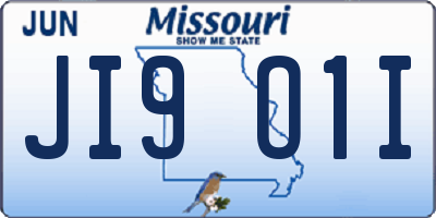 MO license plate JI9O1I