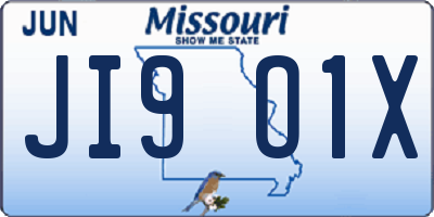 MO license plate JI9O1X
