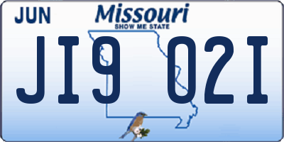 MO license plate JI9O2I