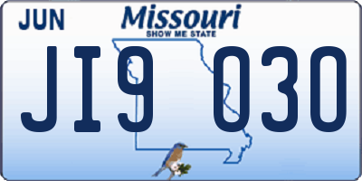 MO license plate JI9O3O