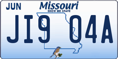 MO license plate JI9O4A