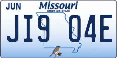 MO license plate JI9O4E