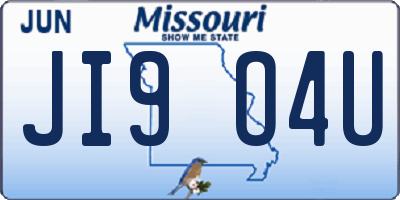 MO license plate JI9O4U