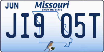 MO license plate JI9O5T