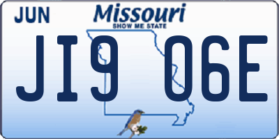MO license plate JI9O6E