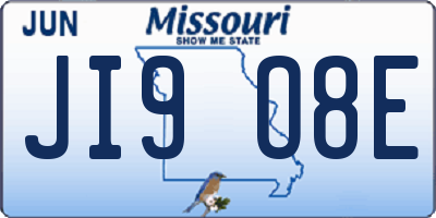 MO license plate JI9O8E
