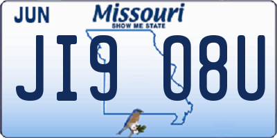 MO license plate JI9O8U