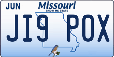 MO license plate JI9P0X