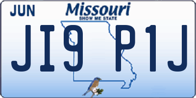 MO license plate JI9P1J