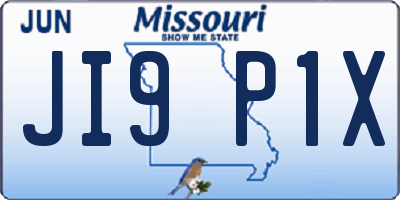 MO license plate JI9P1X