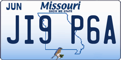 MO license plate JI9P6A