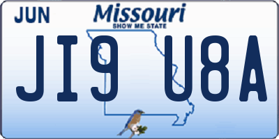 MO license plate JI9U8A