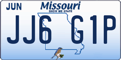 MO license plate JJ6G1P