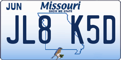 MO license plate JL8K5D