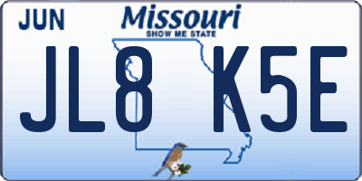MO license plate JL8K5E