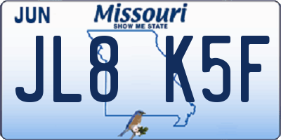 MO license plate JL8K5F