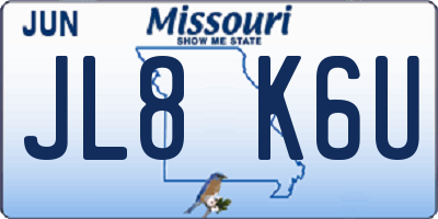 MO license plate JL8K6U