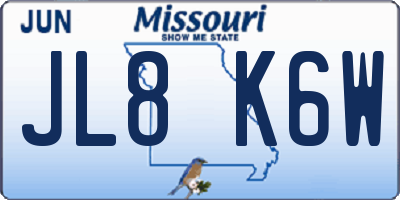 MO license plate JL8K6W