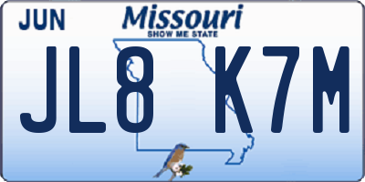MO license plate JL8K7M