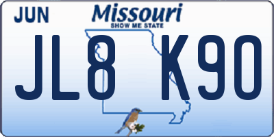 MO license plate JL8K9O