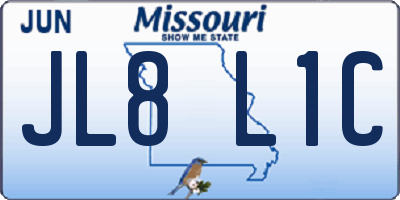 MO license plate JL8L1C