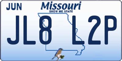 MO license plate JL8L2P