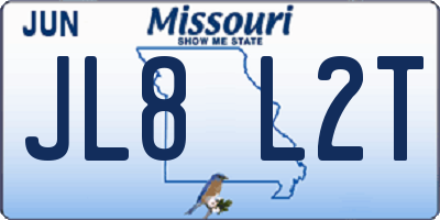 MO license plate JL8L2T