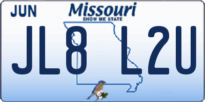 MO license plate JL8L2U