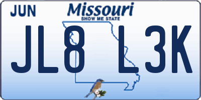 MO license plate JL8L3K
