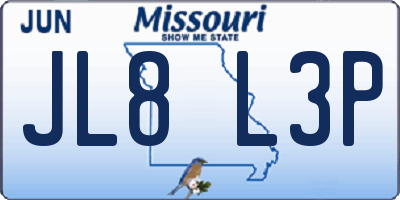 MO license plate JL8L3P