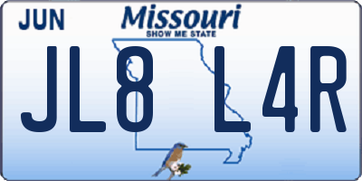 MO license plate JL8L4R