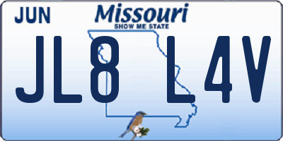 MO license plate JL8L4V