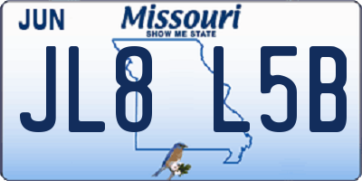 MO license plate JL8L5B