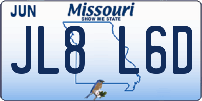 MO license plate JL8L6D