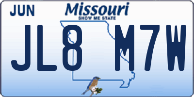 MO license plate JL8M7W