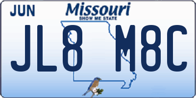 MO license plate JL8M8C