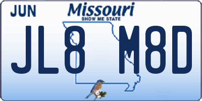 MO license plate JL8M8D