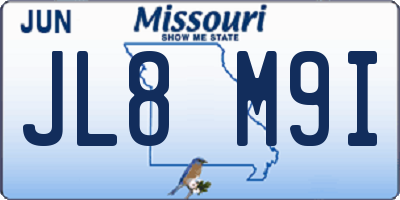 MO license plate JL8M9I