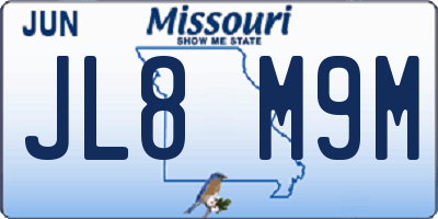MO license plate JL8M9M
