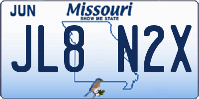 MO license plate JL8N2X