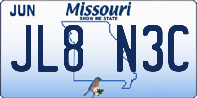 MO license plate JL8N3C