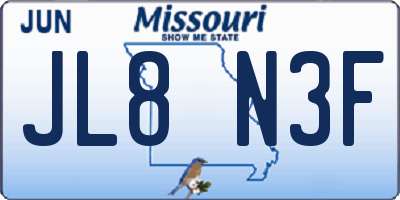 MO license plate JL8N3F