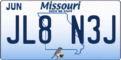 MO license plate JL8N3J